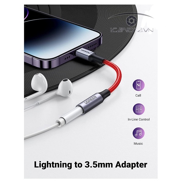 Lightning 3.5 MFI Ugreen 70507 - Cáp cắm tai nghe cho iPhone iPad