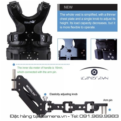 Áo giáp và tay trợ lực steadicam Body Vest and Magic Arm LE303