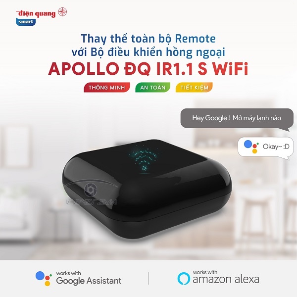 Bộ điều khiển hồng ngoại Điện Quang Apollo ĐQ IR1.1 S Wifi ( Kiểu sử dụng Standalone, DIY )