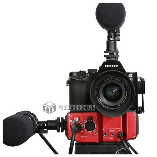 Audio Mixer cho máy ảnh DSLR gắn 2 mic cùng lúc cổng 3.5mm và XLR Saramonic SR-PAX2