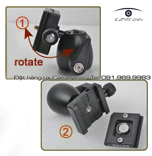 Ball head cho tripod máy ảnh Beike BK-01