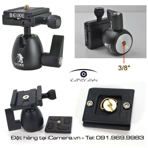 Ball head cho tripod máy ảnh Beike BK-01