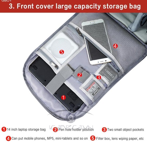 Balo Caden D10 dùng đựng camera máy ảnh và lens