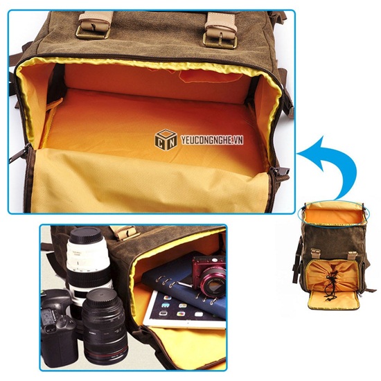 Balo đựng máy ảnh DSLR Canon Nikon Sony Caden N5 chính hãng