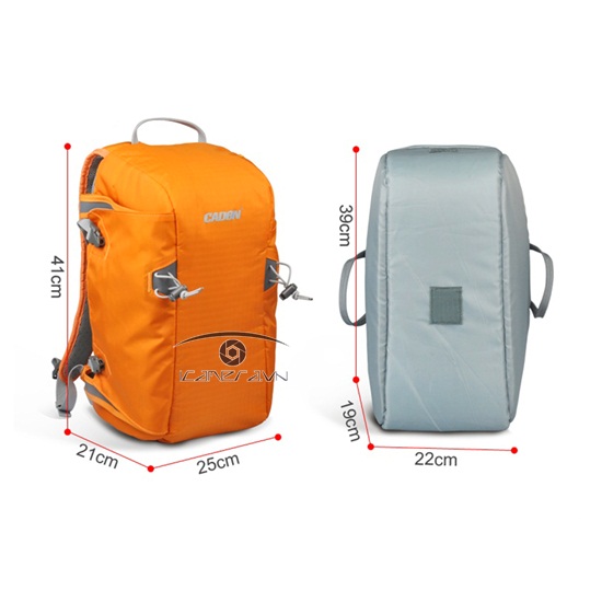 Balo máy ảnh Canon, Nikon, Sony Caden E5 màu cam