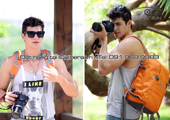 Balo máy ảnh Canon, Nikon, Sony Caden E5 màu cam