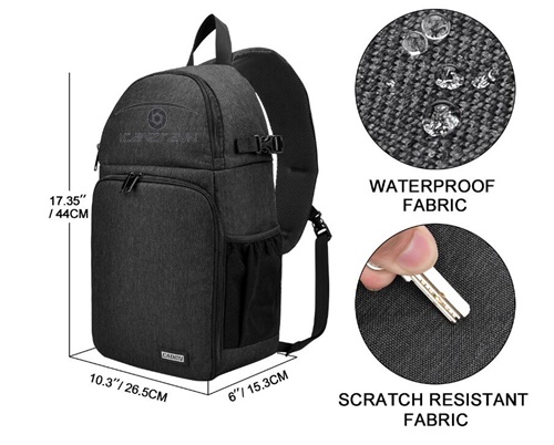 Balo đeo chéo Caden D15 cho máy ảnh, máy quay, ống kính