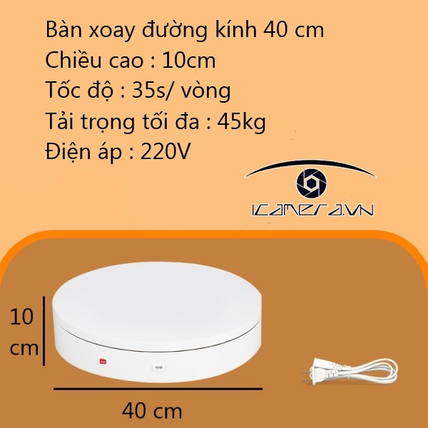 Bàn xoay chụp sản phẩm 360 độ đường kính 40cm