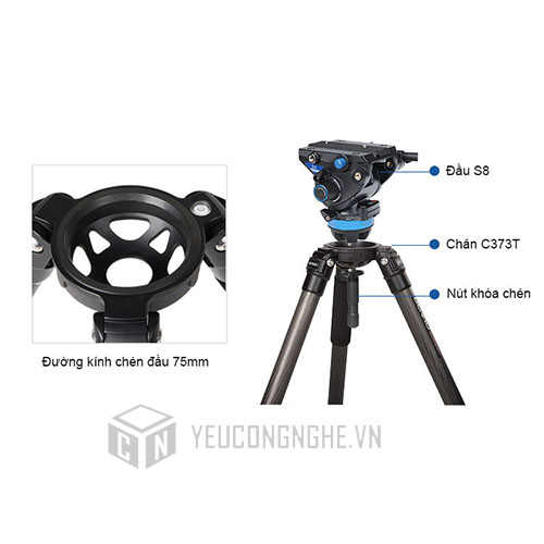 Đầu bi Benro S8 cho chân máy ảnh máy quay