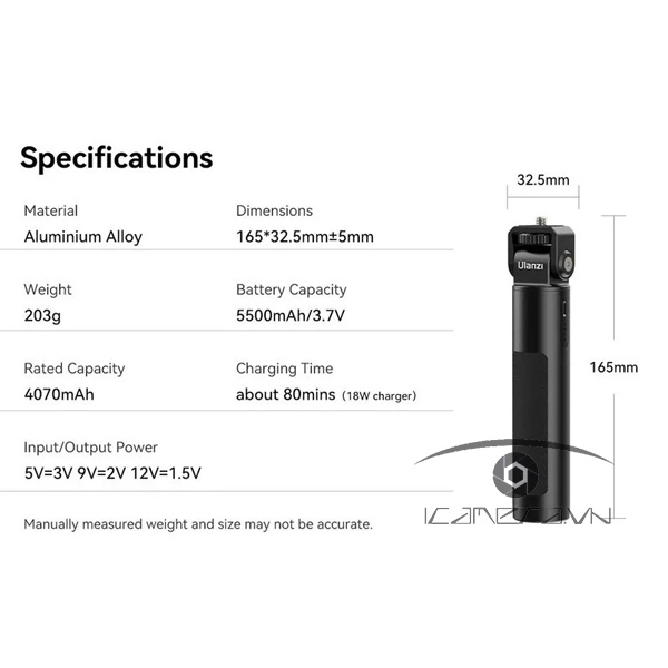 Tay cầm Ulanzi BG-2Pro Power Handgrip 5500mAh