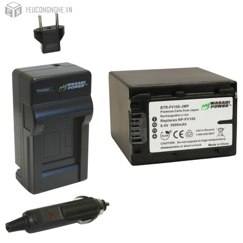 Bộ 1 pin 1 sạc cho máy ảnh Sony NV-FV100 Wasabi