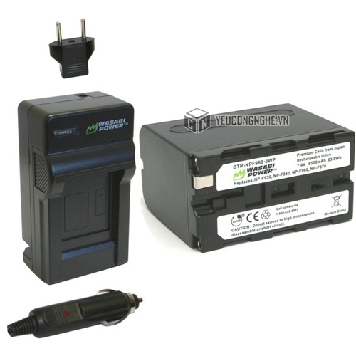 Bộ 1 pin 1 sạc cho máy quay Sony NP-F960 Wasabi