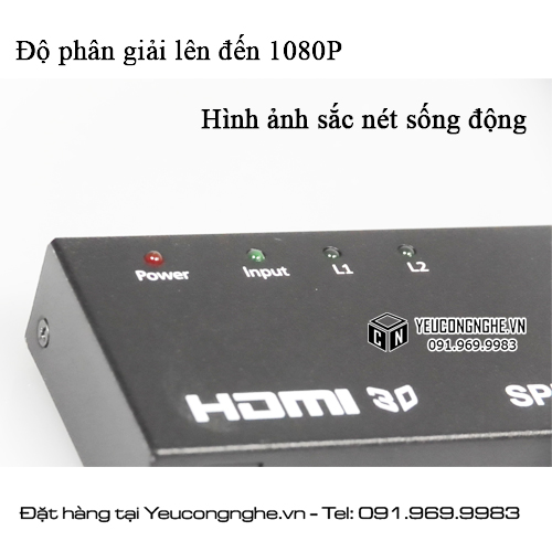 Bộ chia HDMI 1 ra 2 Splitter sử dụng cho cổng tivi giá rẻ nhất
