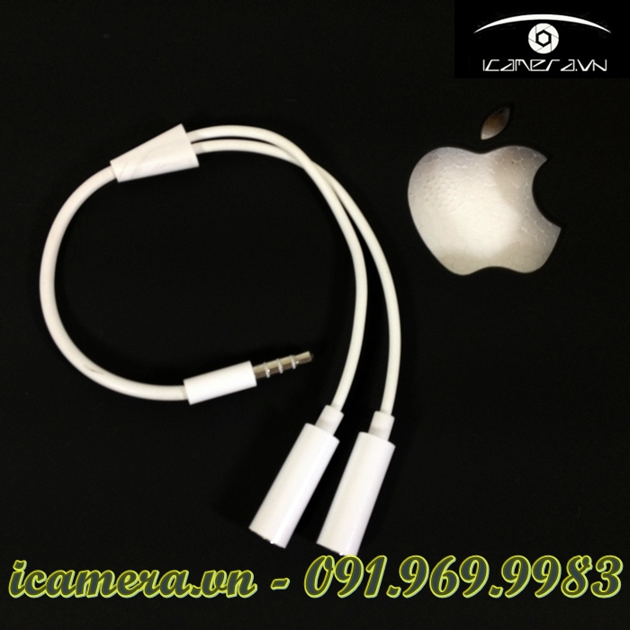 Bộ chia tai nghe - Giắc chia tai nghe 1 thành 2 lỗ cắm (dây dài, tròn)