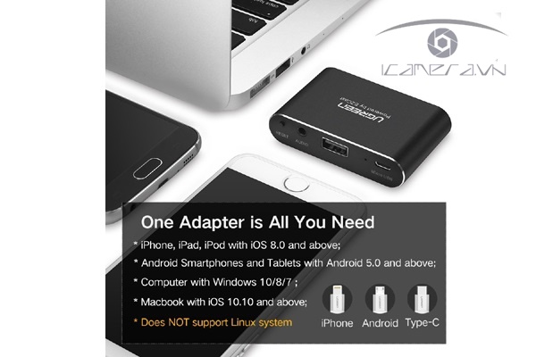 Bộ Chuyển Lightning to HDMI + VGA cho Iphone, ipad Ugreen UG-30963