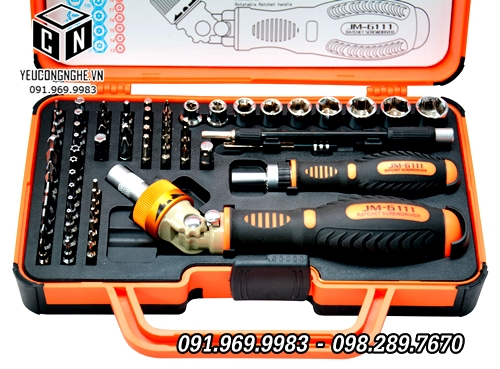 Bộ dụng cụ sửa chữa kèm hộp đựng chuyên nghiệp 69 trong 1 JM-6111