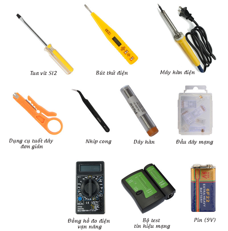 Bộ dụng cụ sửa chữa thi công mạng 16 trong 1 Poso PS-P15