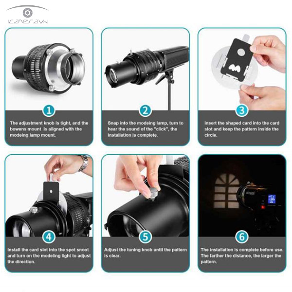 Bộ hiệu ứng Snoot Optical OT1 ngàm Bowen tạo bóng nghệ thuật