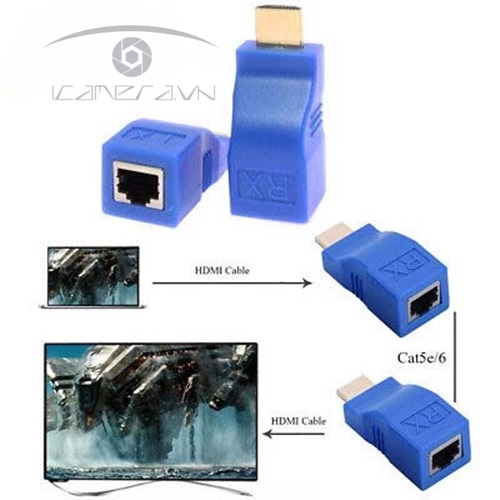 Bộ kéo dài HDMI qua cáp mạng Cat5E/6 chuẩn RJ45 30m