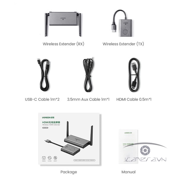 Bộ phát trình chiếu từ xa HDMI+VGA Ugreen 50633A