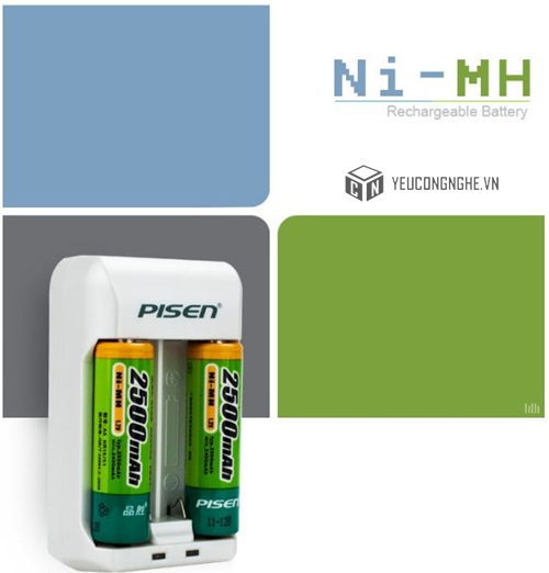 Bộ pin AA 2 viên kèm 1 sạc Ni-MH 2500mAh Pisen TS-MC005