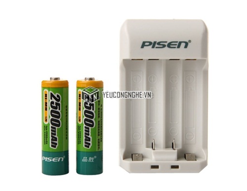 Bộ pin AA 2 viên kèm 1 sạc Ni-MH 2500mAh Pisen TS-MC005