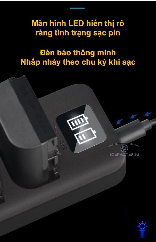 Bộ Sạc Kép Pin Máy Ảnh Canon LP-E6