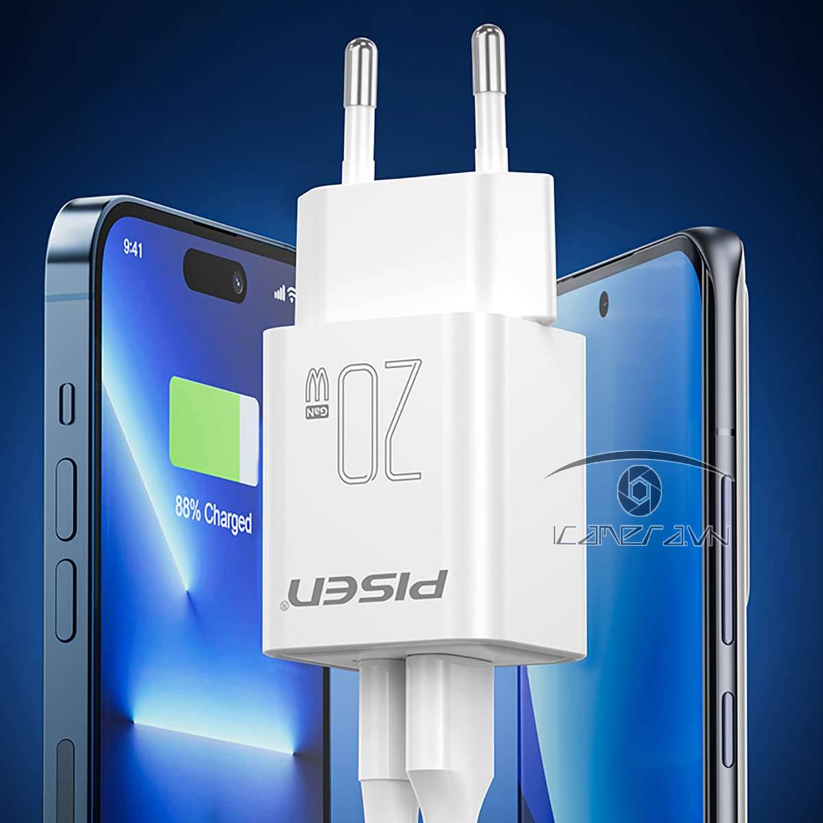 Sạc nhanh PISEN QUICK - Vivid USB-C 20W GaN EU 1C1A CL1200