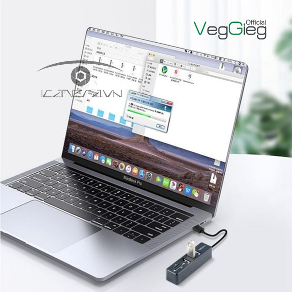 Bộ Chia/ Hub USB2.0 ra 6 cổng USB2.0 + Đầu Đọc Thẻ (SD+TF 2 in 1) - V-C306