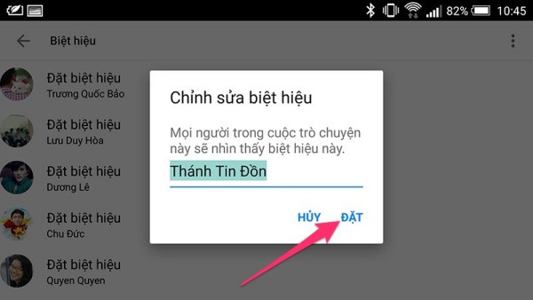 Cách đổi biệt danh trên Messenger mà không ai biết