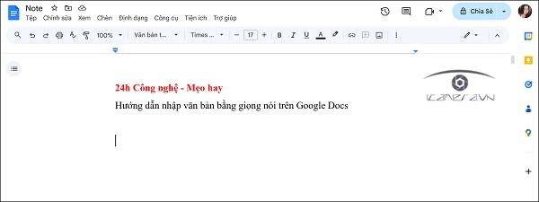 Cách nhập văn bản bằng giọng nói trong Google Docs