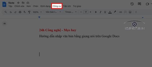 Cách nhập văn bản bằng giọng nói trong Google Docs
