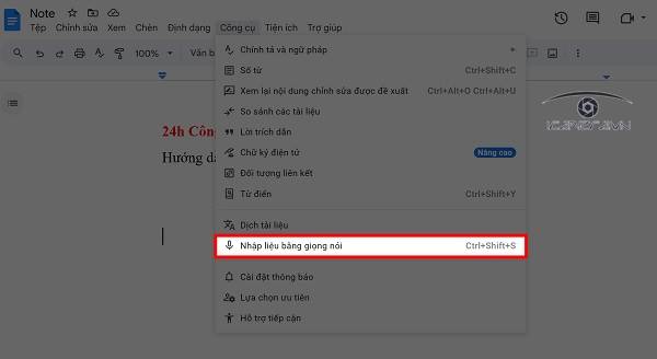 Cách nhập văn bản bằng giọng nói trong Google Docs
