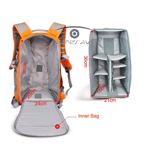 Balo máy ảnh Canon, Nikon, Sony Caden E5 màu cam