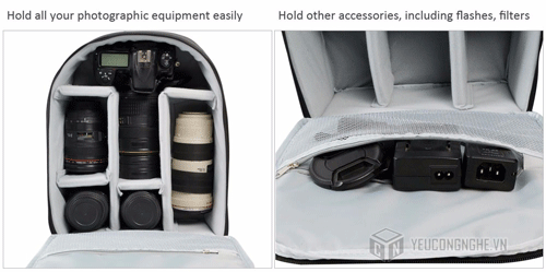 Balo máy ảnh Sony, Canon, Nikon Caden D6 chính hãng giá tốt