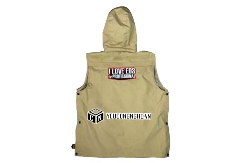 Áo gile nhiếp ảnh gia Cameraman Vest 20151H màu kem I love EOS for Professional chính hãng