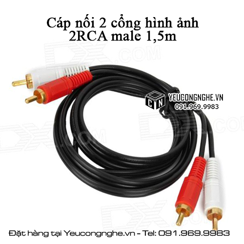 Cáp nối hai cổng hình ảnh đầu đực 2RCA dài 1.5m giá rẻ