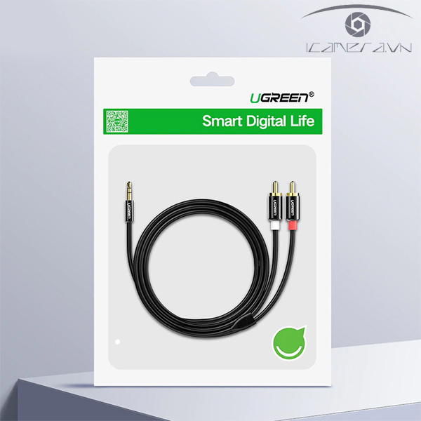 Cáp Audio 1 ra 2 dài 1,5m cao cấp Ugreen 10583 chính hãng