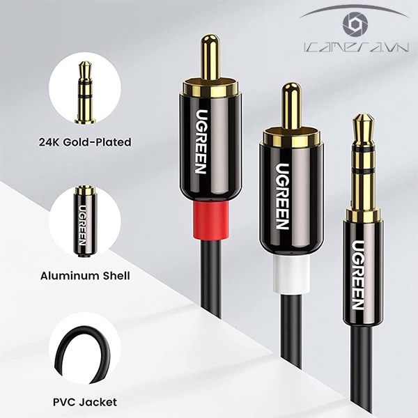 Cáp Audio 1 ra 2 dài 1,5m cao cấp Ugreen 10583 chính hãng