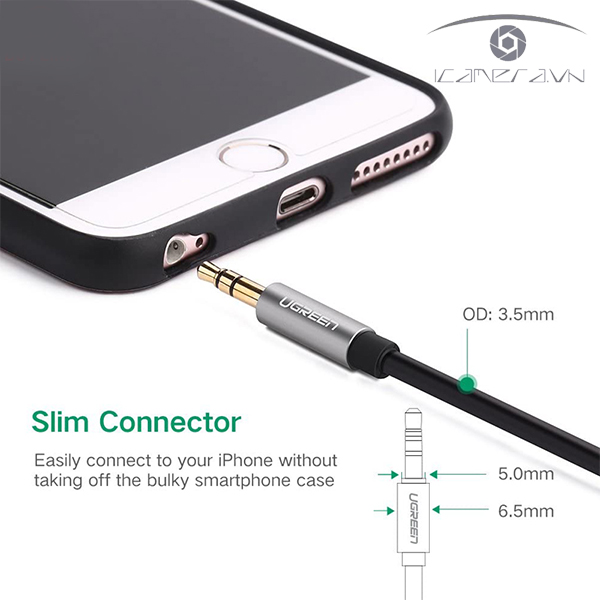 Cáp audio 3,5mm dài 3m Ugreen 10736 chính hãng