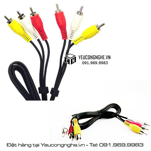 Dây giắc hai đầu 3RCA ra 3RCA kết nối thiết bị âm thanh audio cable