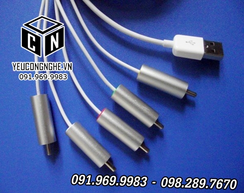 Cáp chuyển đổi ra Tivi AV Component từ iPhone iPad iPod 30-pin