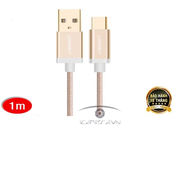 Cáp USB-C, Cáp USB Type-C to USB 2.0 0.5M UGREEN 20859 Gold Rose Cao cấp