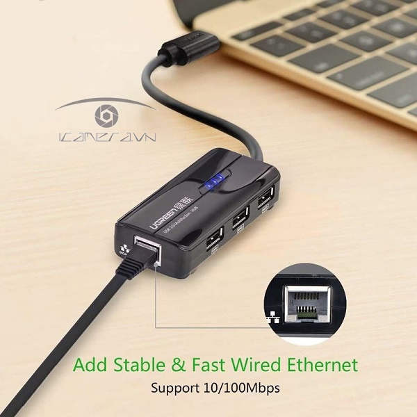 Cáp USB Type C to Lan và 3 cổng USB 2.0 Ugreen 30289