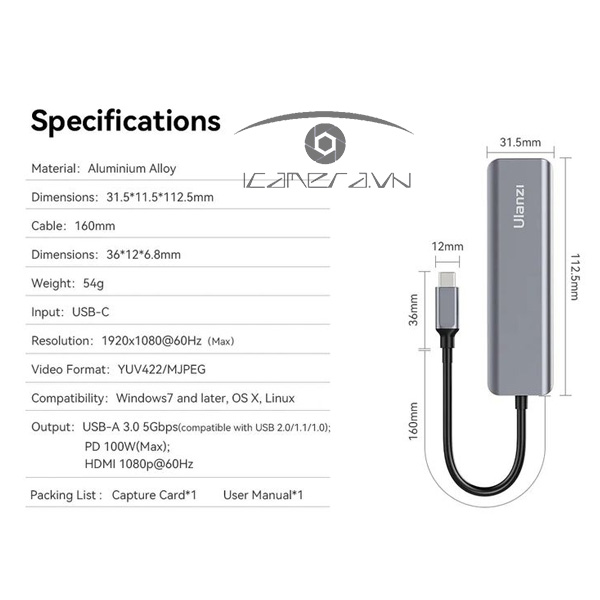Ulanzi C060 USB-C Multifunctional Video Capture Card