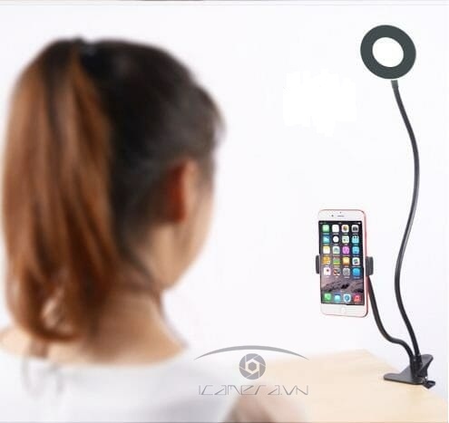 Bộ giá đỡ livestream có đèn LED 2 trong 1 kẹp thành bàn LSS-021