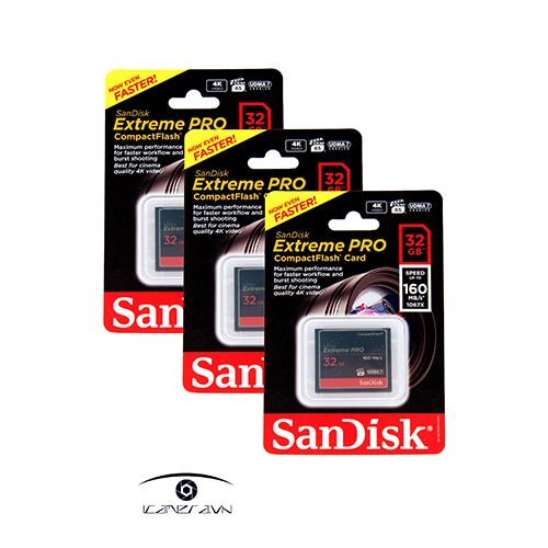 Thẻ nhớ CF Extreme Pro 32GB Sandisk VPG65 UDMA7, 160MB/s R, 150MB/s W SDCFXPS-032G-X46