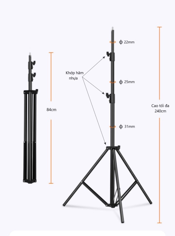 Chân đèn Studio Light Stand 2.4m