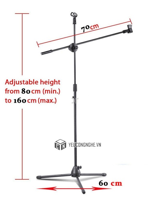 Chân đế micro đứng Mic Stand kèm Boom Arm giá rẻ MS-001