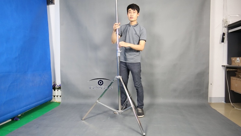 Chân đèn inox cỡ lớn gắn led, kinoflo, spotlight, daylight LS-01